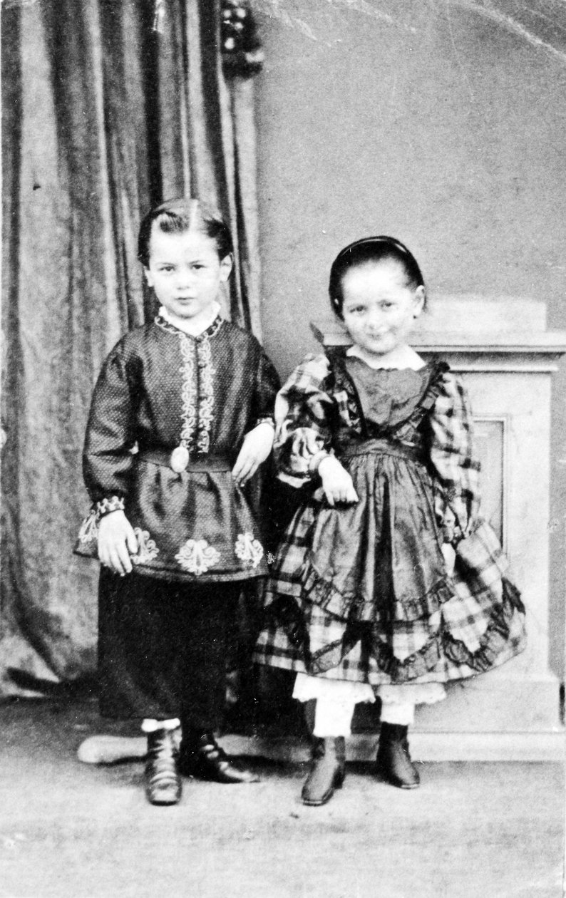 Portræt af en bror og søster, ca. 1860 af American Photographer
