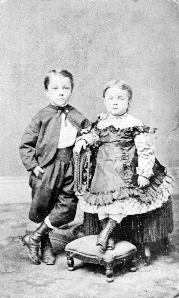Portræt af en bror og søster, ca. 1860 af American Photographer