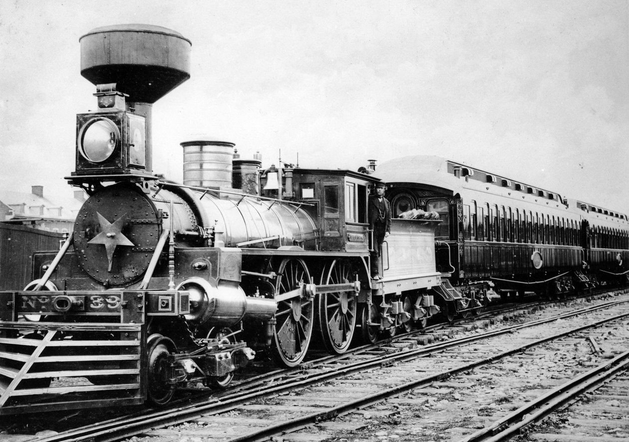 Damplokomotiv, ca. 1875 af American Photographer