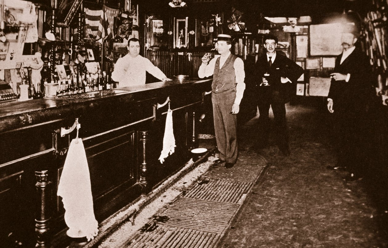 Steve Brodie i sin bar, New York City Tavern (sepia foto) af American Photographer