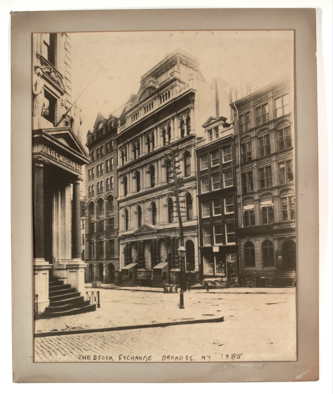 Børsen på Broad Street, 1885 (sepiafoto) af American Photographer