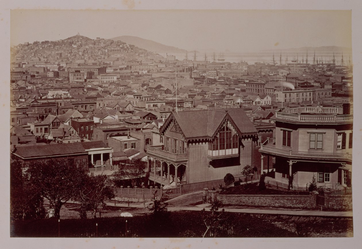 Udsigt over San Francisco, ca.1875 (albumenprint) af American Photographer