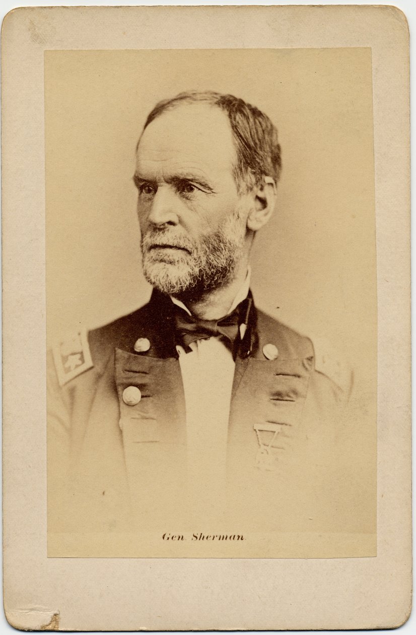 William Tecumseh Sherman (1820-91), unionshærgeneral, øverstkommanderende, US Army (albumfoto) af American Photographer