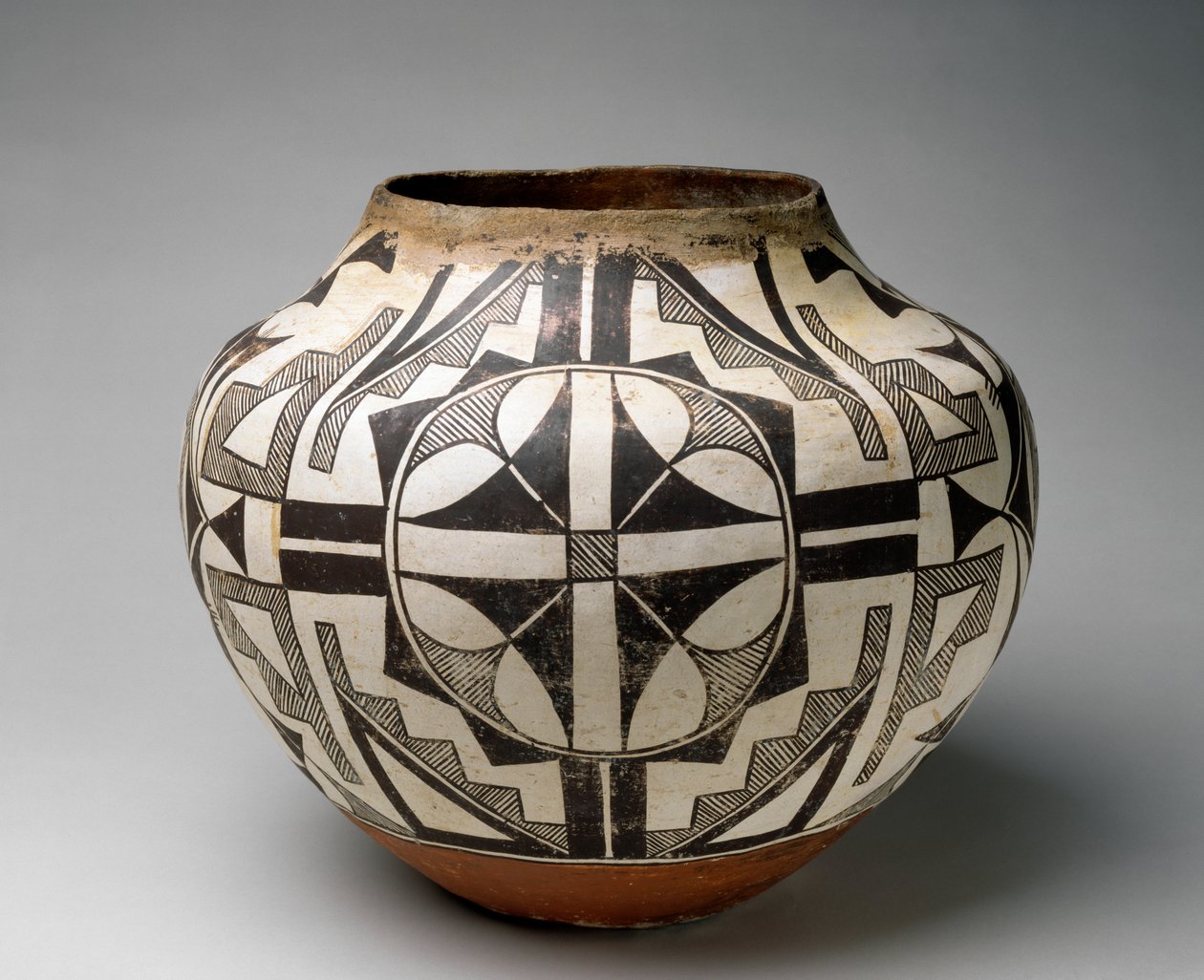 Acoma Pueblo krukke, ca. 1890 (lertøj med polykrom slip-maleri) af American School