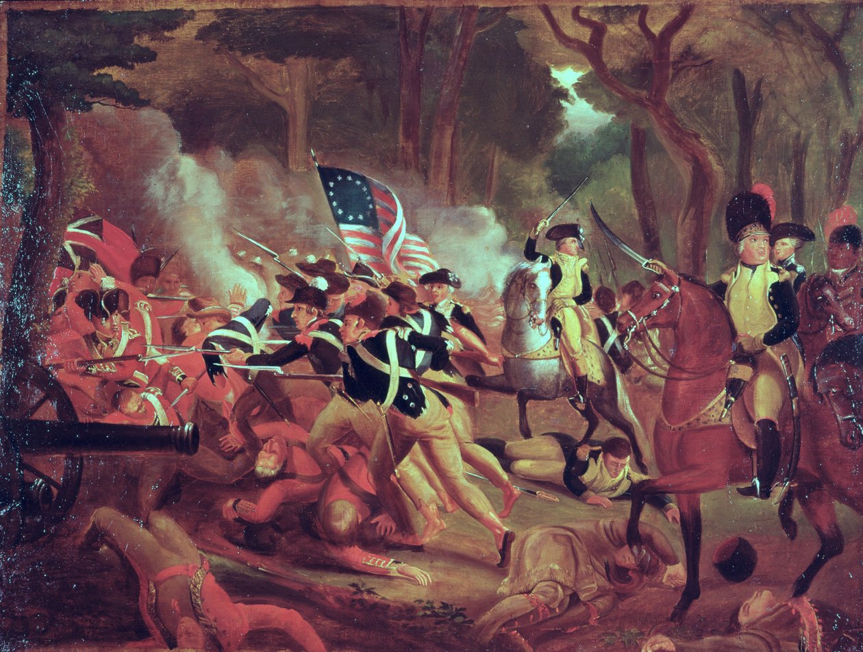 Oberst William Washington i slaget ved Cowpens, South Carolina, 17. januar 1781 af American School