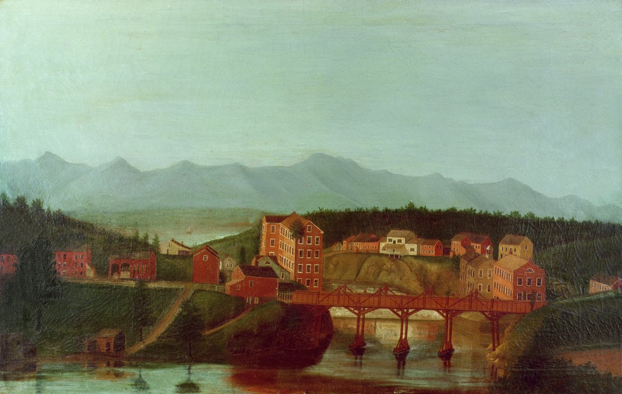 Columbiaville og Stockport Creek, nær New York, begyndelsen af det 19. århundrede af American School