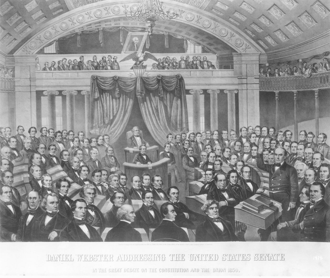 Daniel Webster i en tale til det amerikanske senat under den store debat om forfatningen og Unionen i 1850, 1860 af American School