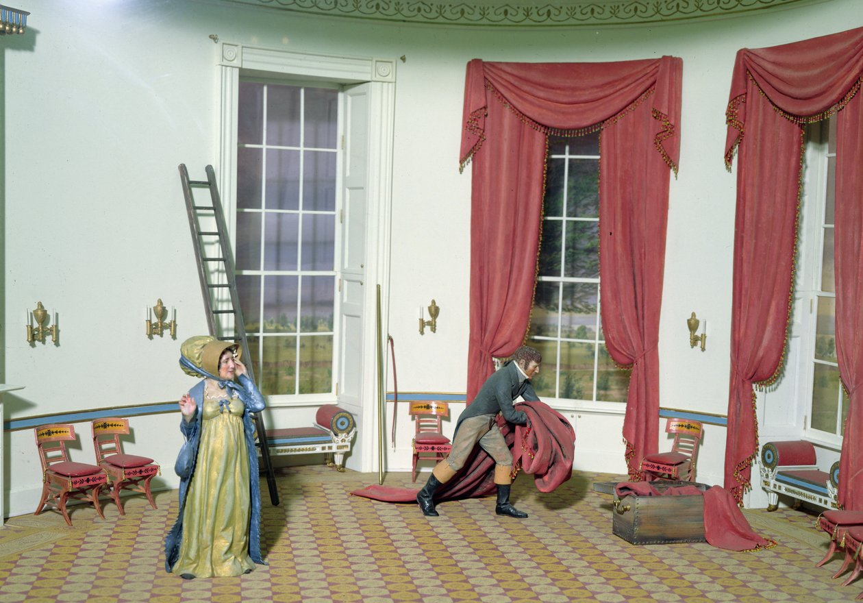Dolley Madison fjerner malerier fra Det Hvide Hus, 1814 af American School