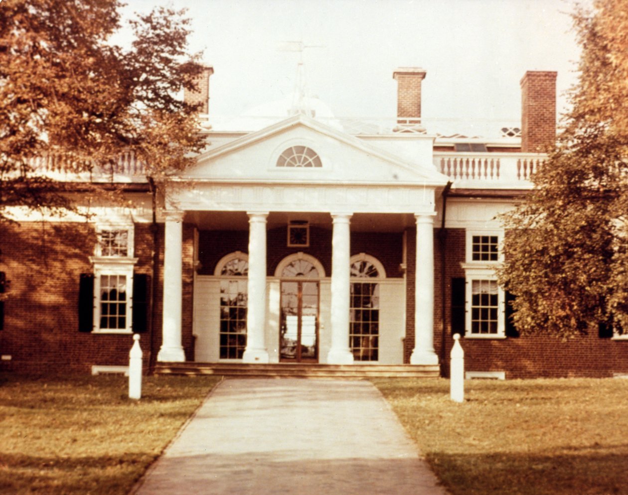 East Front of Monticello, hjemsted for Thomas Jefferson (1743-1826), bygget 1772 af American School