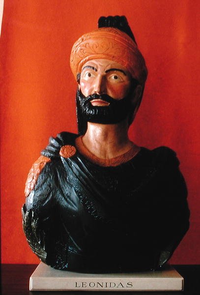 Leonidas galionshoved fra et skibs stævn (malet træ) af American School