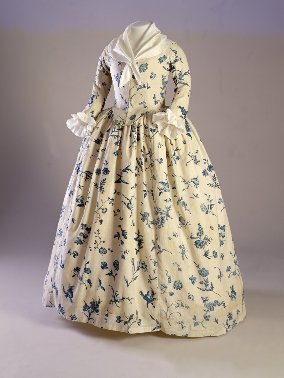 Kjole båret af Deborah Sampson, fra Massachusetts, 1780-90 (pladetrykt linned) af American School
