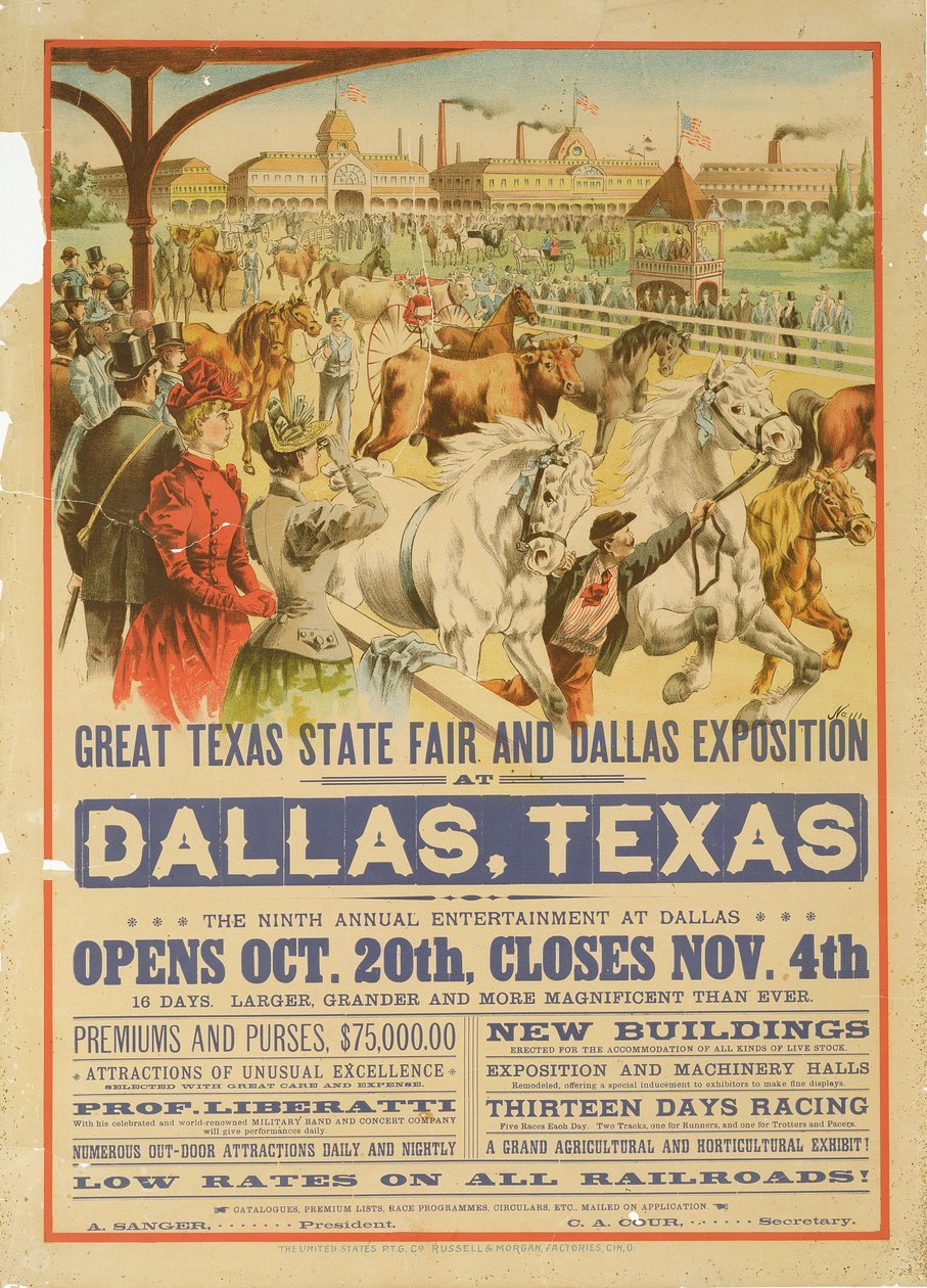 Great Texas State Fair-plakat, 1894 af American School