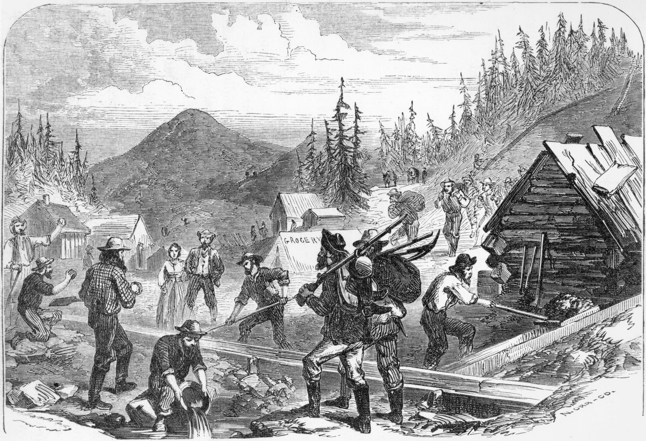 Gregory Gold Diggings, Colorado, graveret af G. Orr, maj 1859 af American School