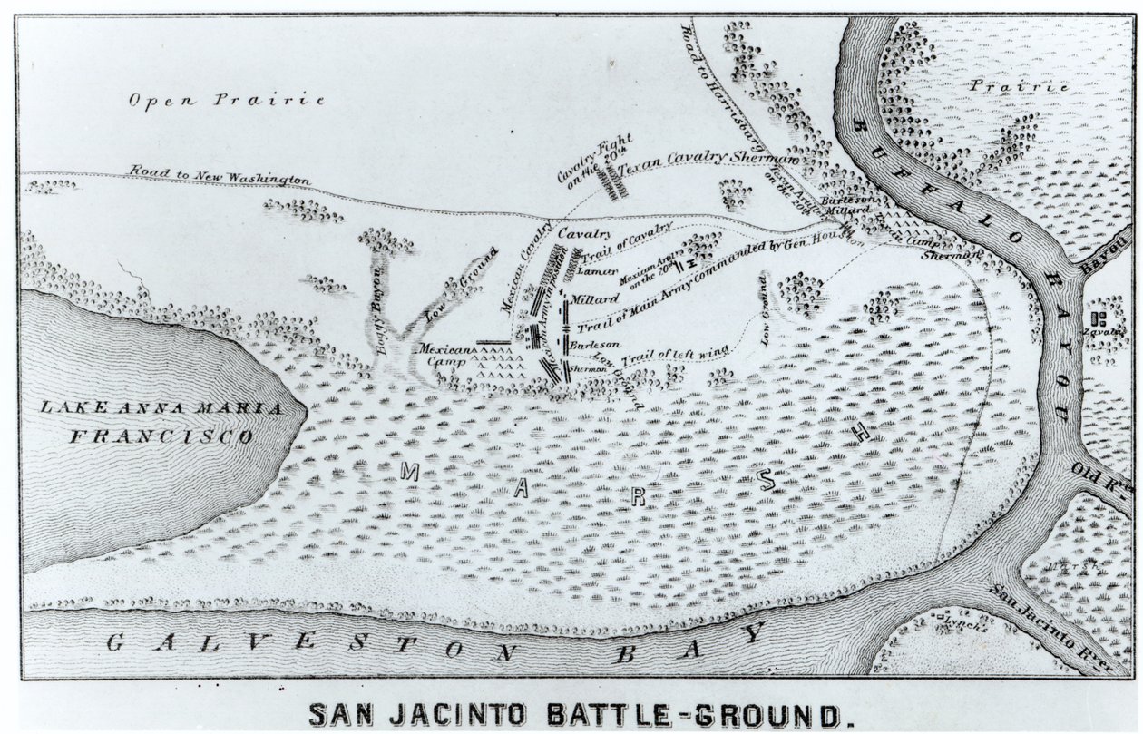 Grundplan for slaget ved San Jacinto af American School
