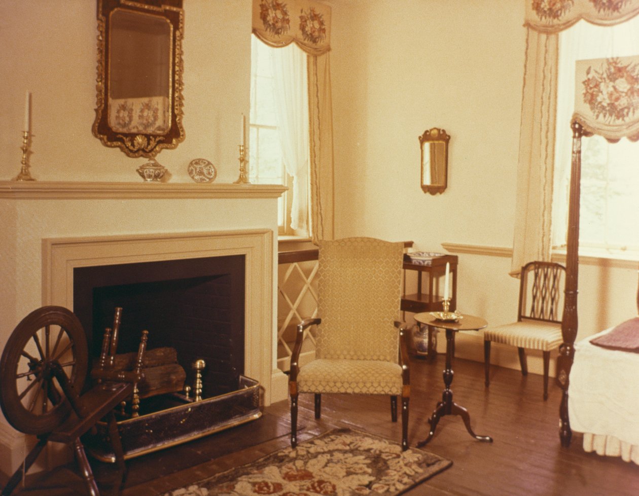 Monticello, hjemsted for Thomas Jefferson, Charlottesville, Virginia, slutningen af det 18. århundrede: Interiør af sydpavillonen af American School
