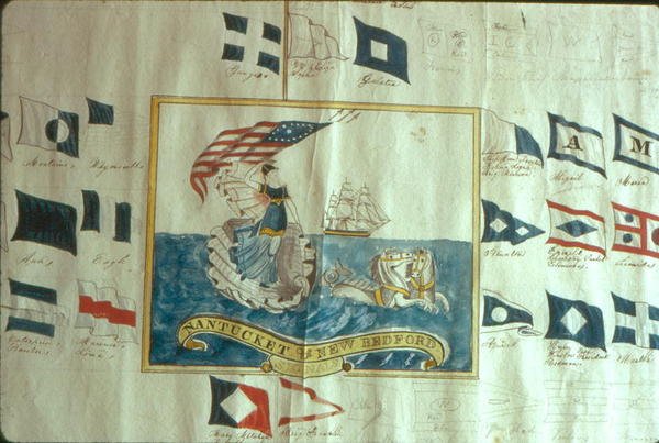 New Bedford og Nantucket Ship-signaler (wc på papir) af American School