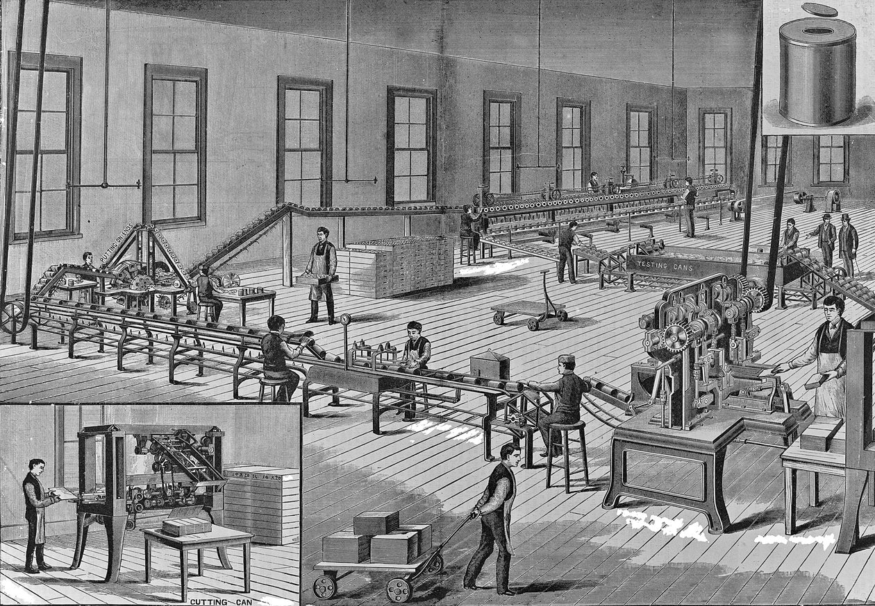 Nortons forbedrede automatiske maskineri til fremstilling af blikdåser, ca. 1901 af American School