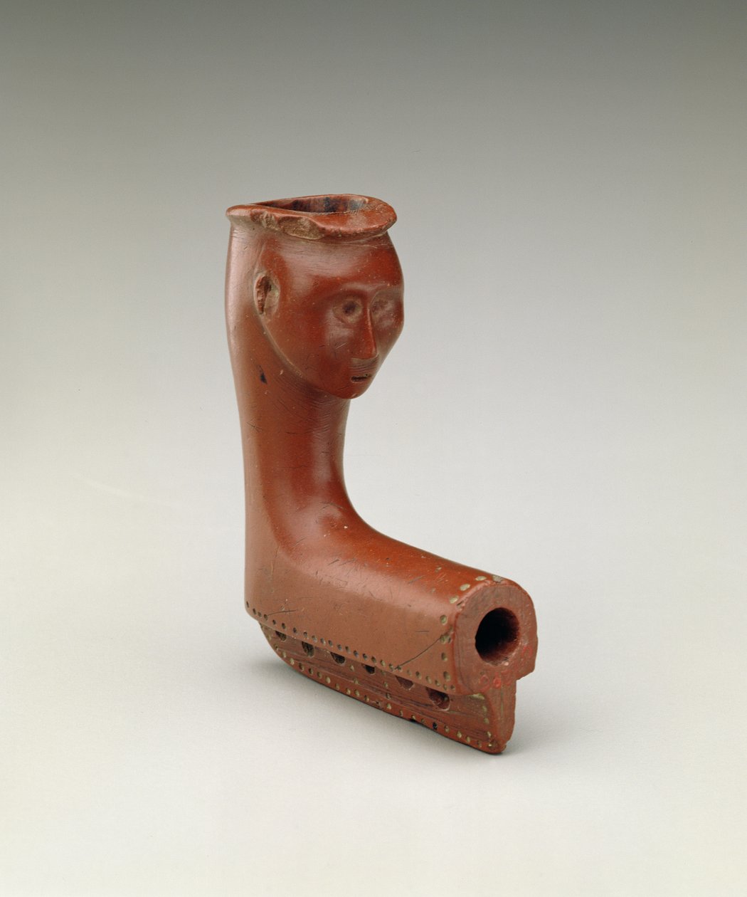 Pipe Bowl, Miami, indianer, 1750-1800 (udskåret katlinit) af American School