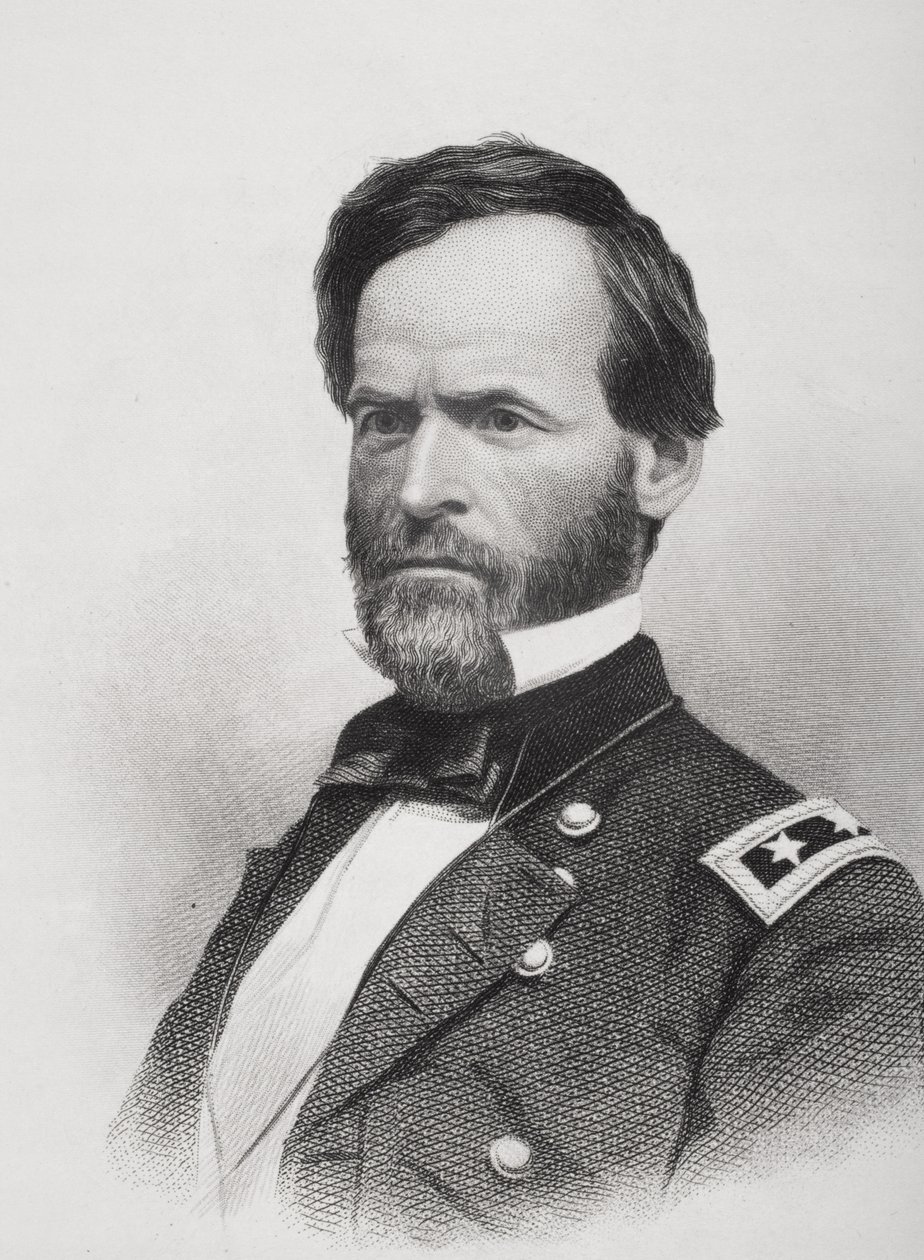 Portræt af general William Tecumseh Sherman (1820-91) af American School