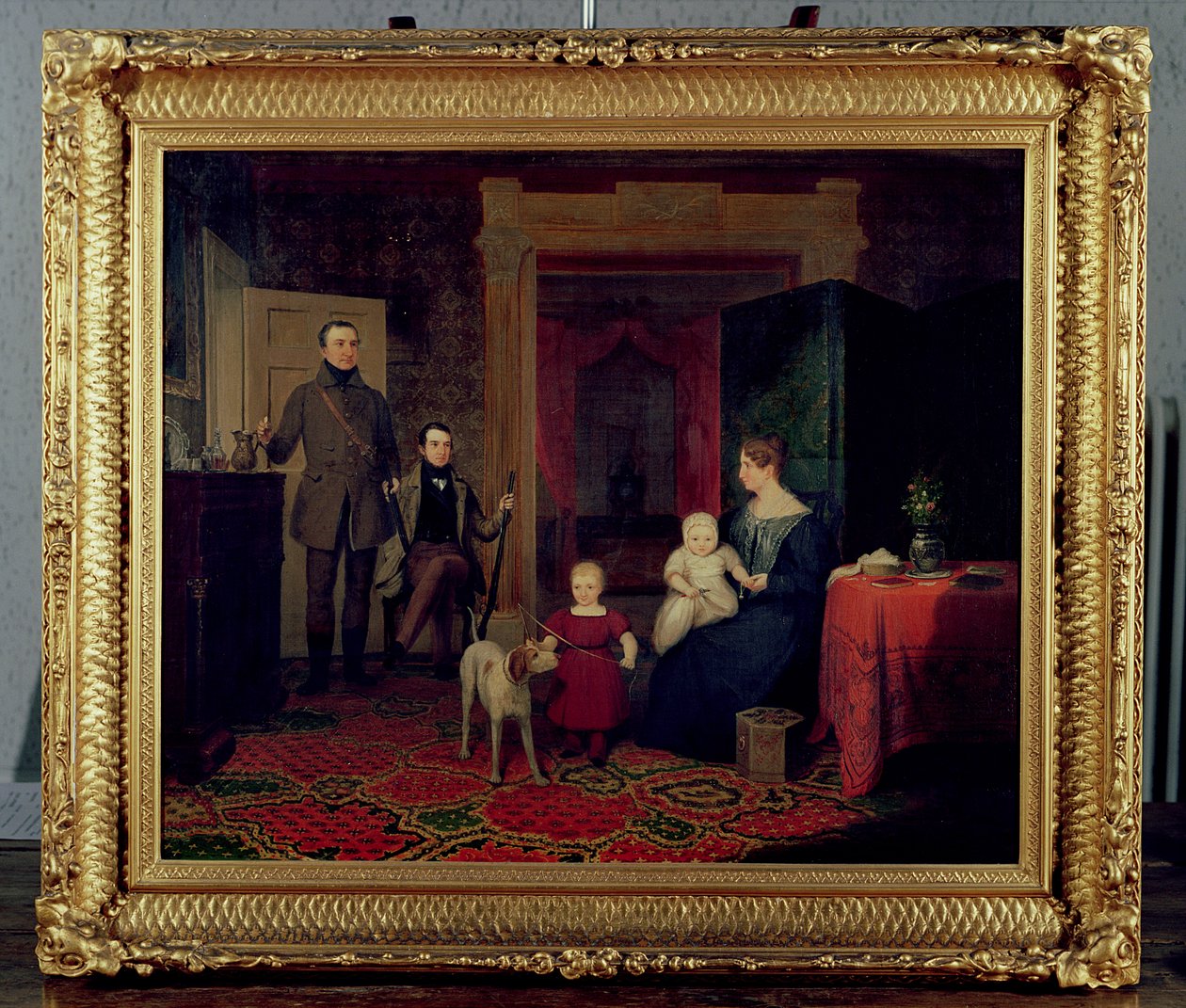 Portræt af Van Cortland-familien, ca. 1830 (olie) af American School