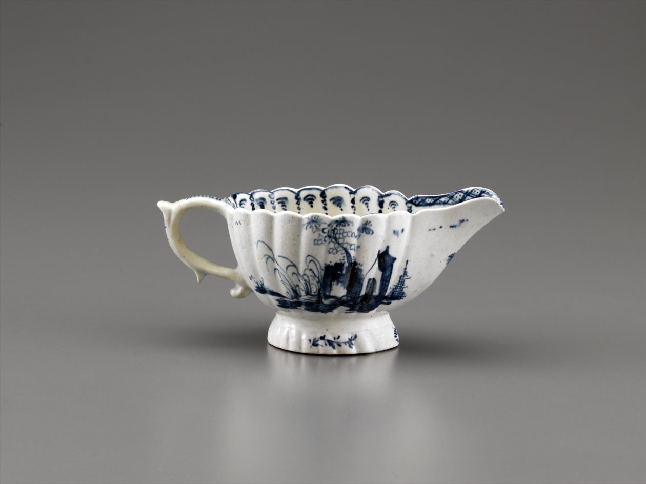 Saucebåd, fra Kina-fabrikken, Gousse Bonnin & G. A. Morris, 1770-72 (blødt-pasta porcelæn) af American School