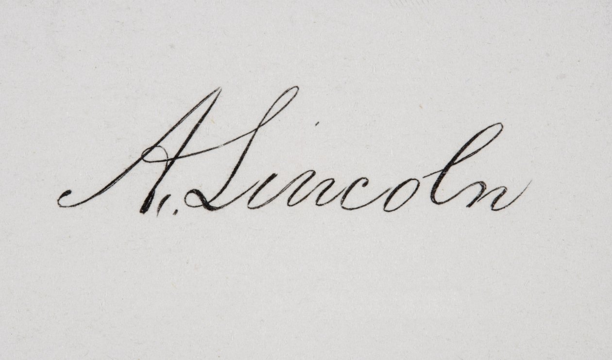 Underskrift af Abraham Lincoln af American School