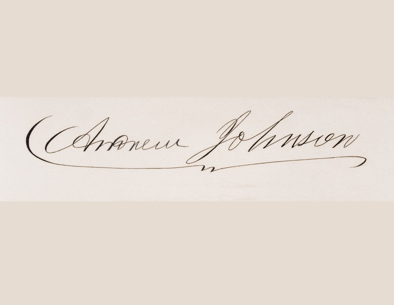 Underskrift af Andrew Johnson af American School