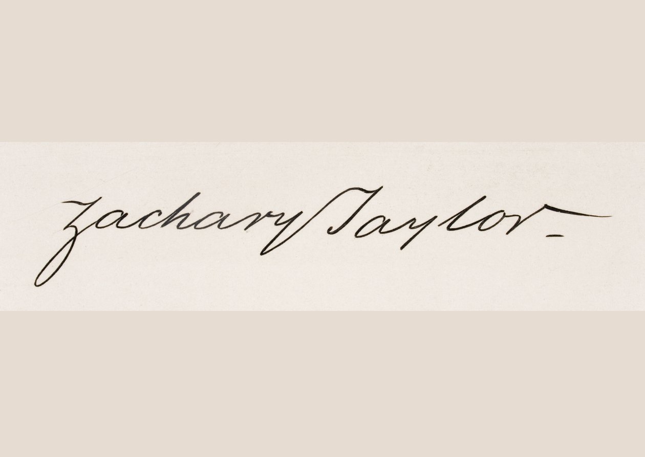 Zachary Taylors signatur af American School
