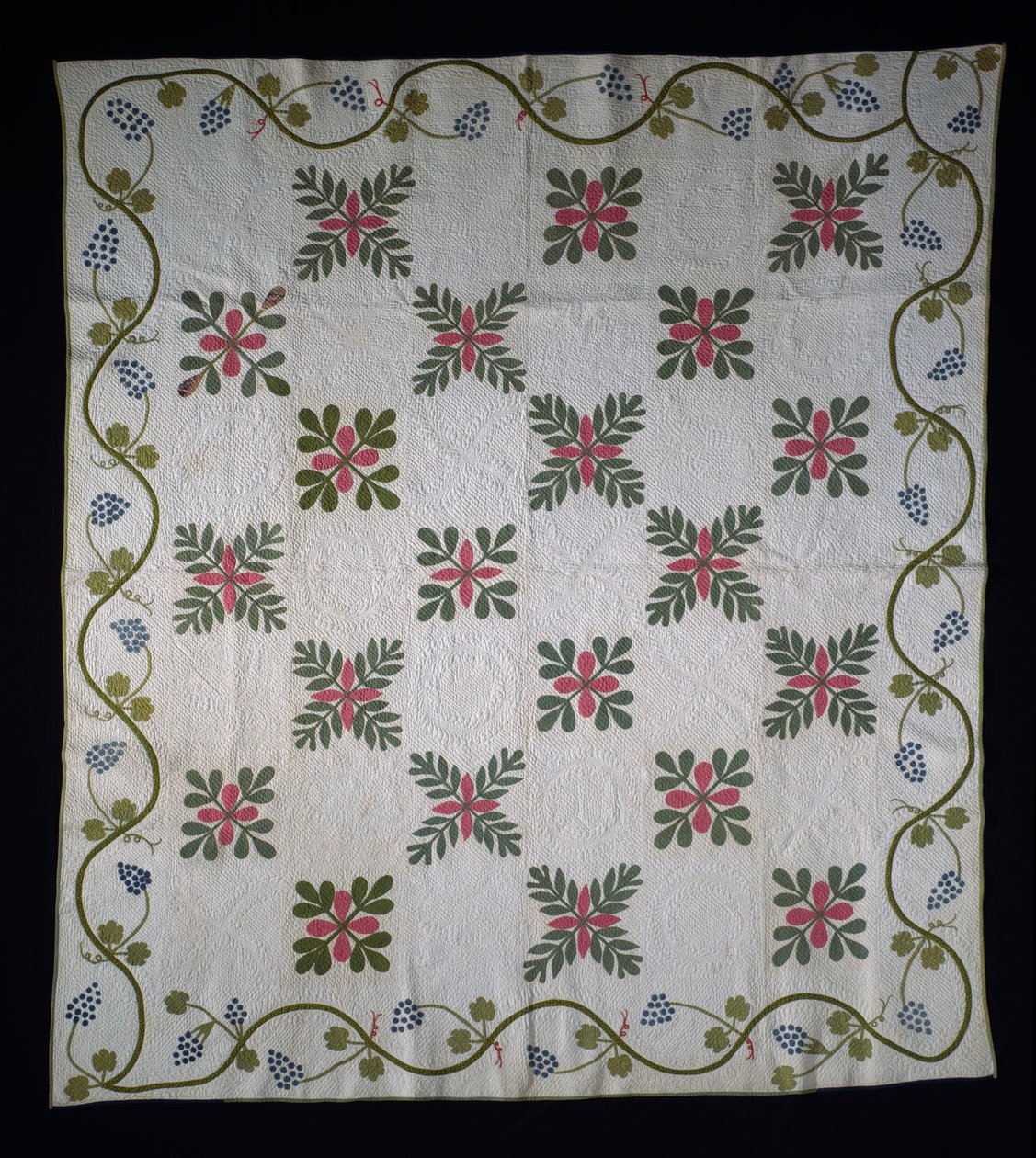 Overfladeapplikationsdyne, ca. 1850-70 (bomuld) af American School