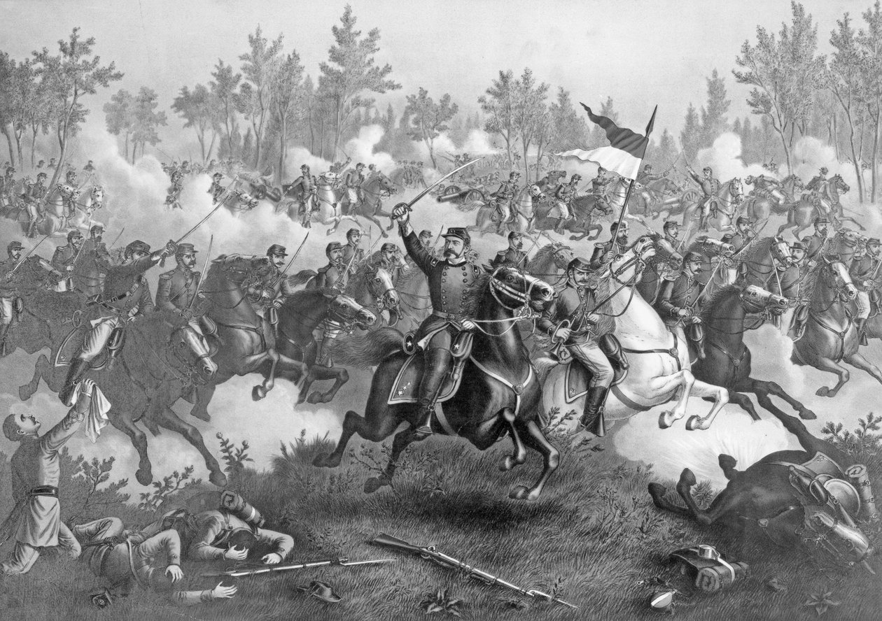 Slaget ved Cedar Creek, 19. oktober 1864, pub. af Kurz und Allison, Chicago, 1890 af American School