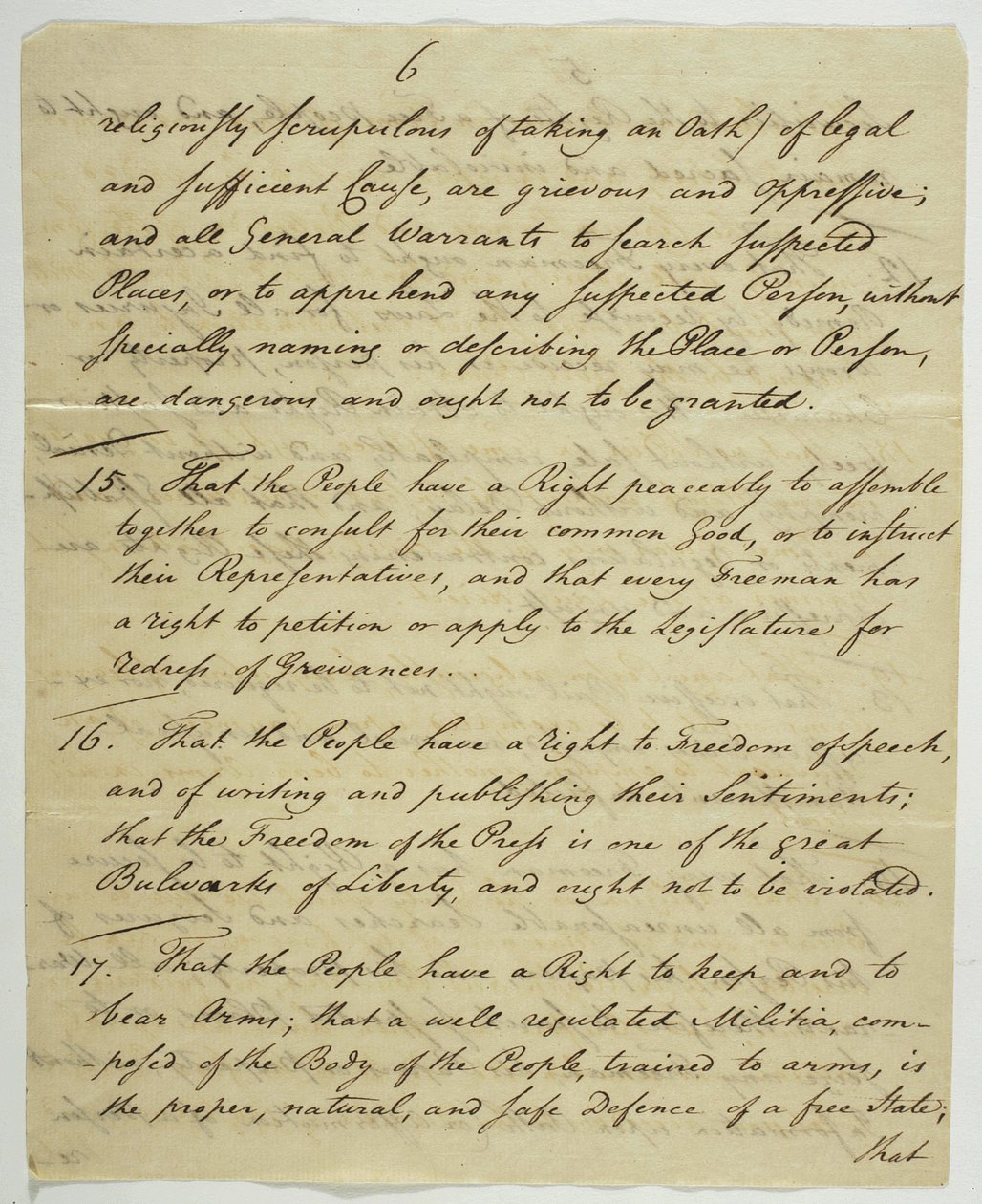Bill of Rights, kopi underskrevet i Federal Hall, 1789 (blæk på papir) af American School