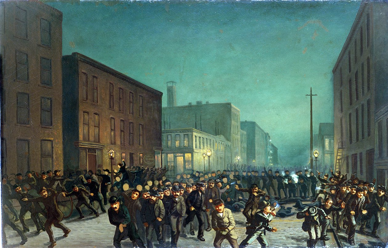 Haymarket Riots, Chicago 1. maj 1866, ca. 1886 af American School