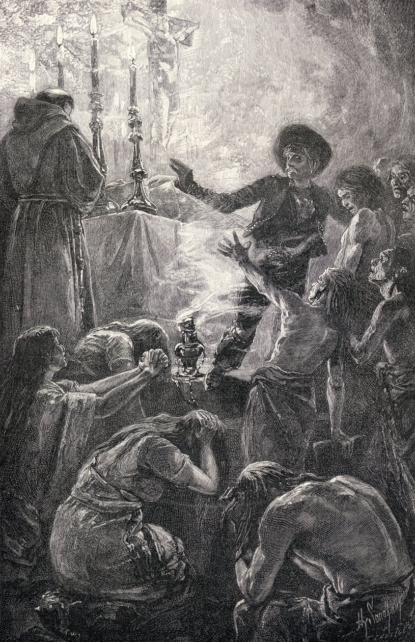 Begravelsen af Fader Junipero, fra "The Century Illustrated Monthly Magazine", maj til oktober 1883 af American School