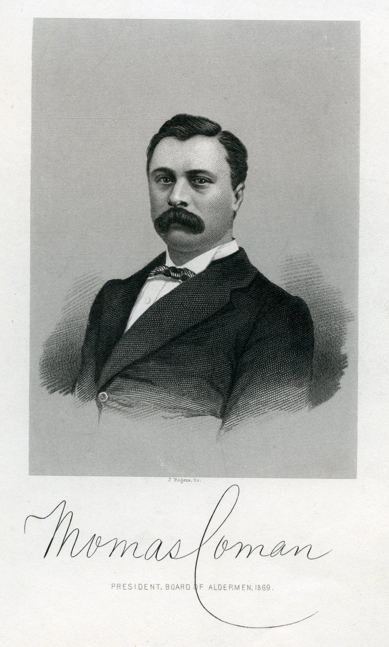 Thomas Coman, graveret af J. Rogers, 1869 af American School
