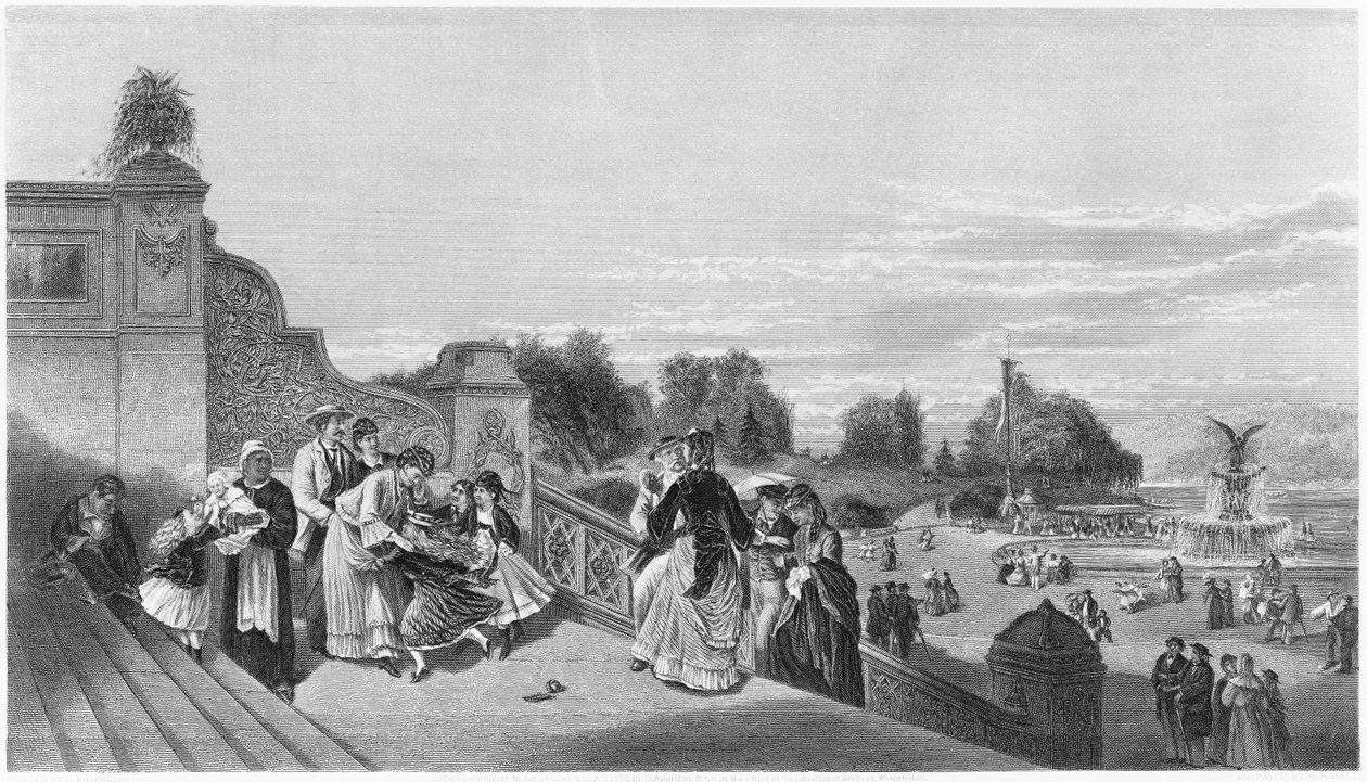 Udsigt over terrassen, Central Park, 1872 af American School