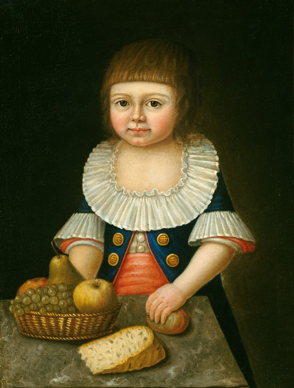Dreng med en kurv med frugt af American 18th Century