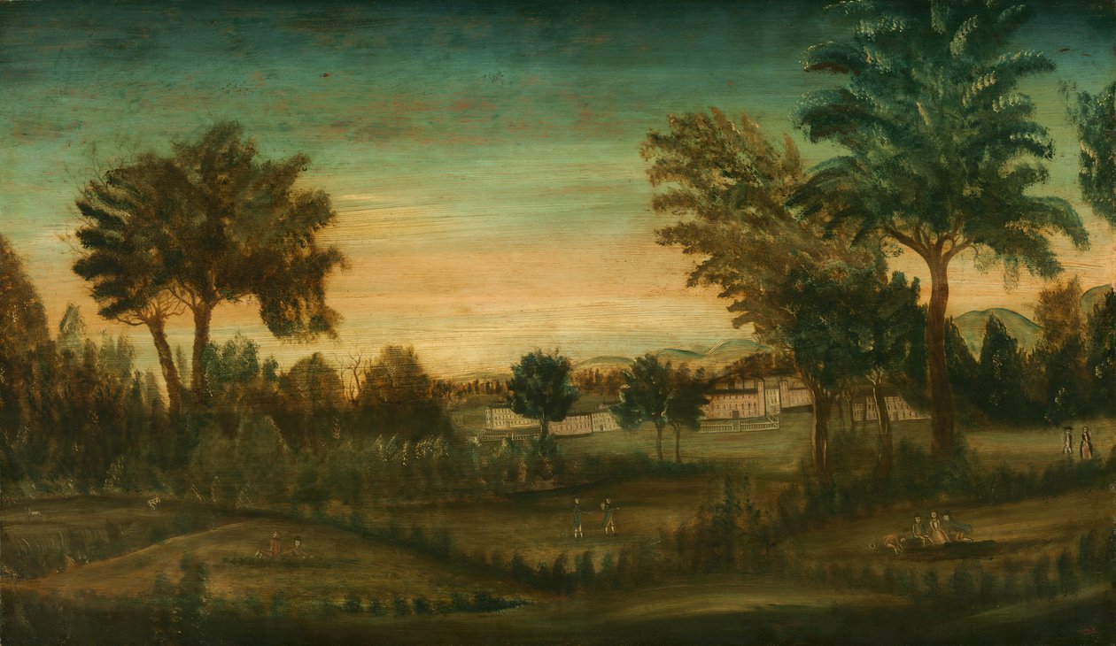 Landskab med bygninger af American 18th Century