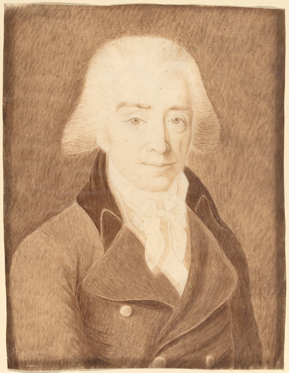 Mand i en stor frakke af American 18th Century or Possibly Joseph Badger