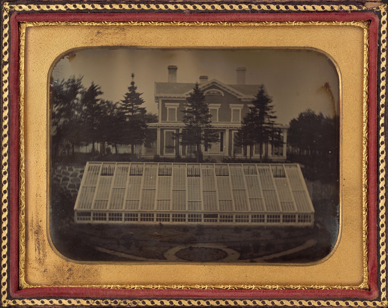 Hus med drivhus, Virginia af American 19th Century