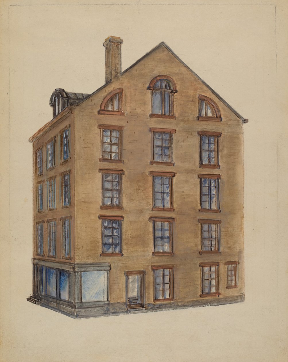 Corner of Pearl og John Streets af American 20th Century