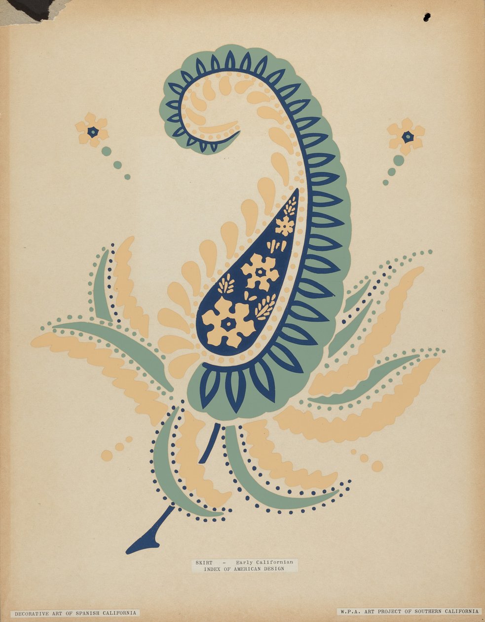 Tidlig californisk nederdel fra porteføljen "Decorative Art of Spanish California" af American 20th Century