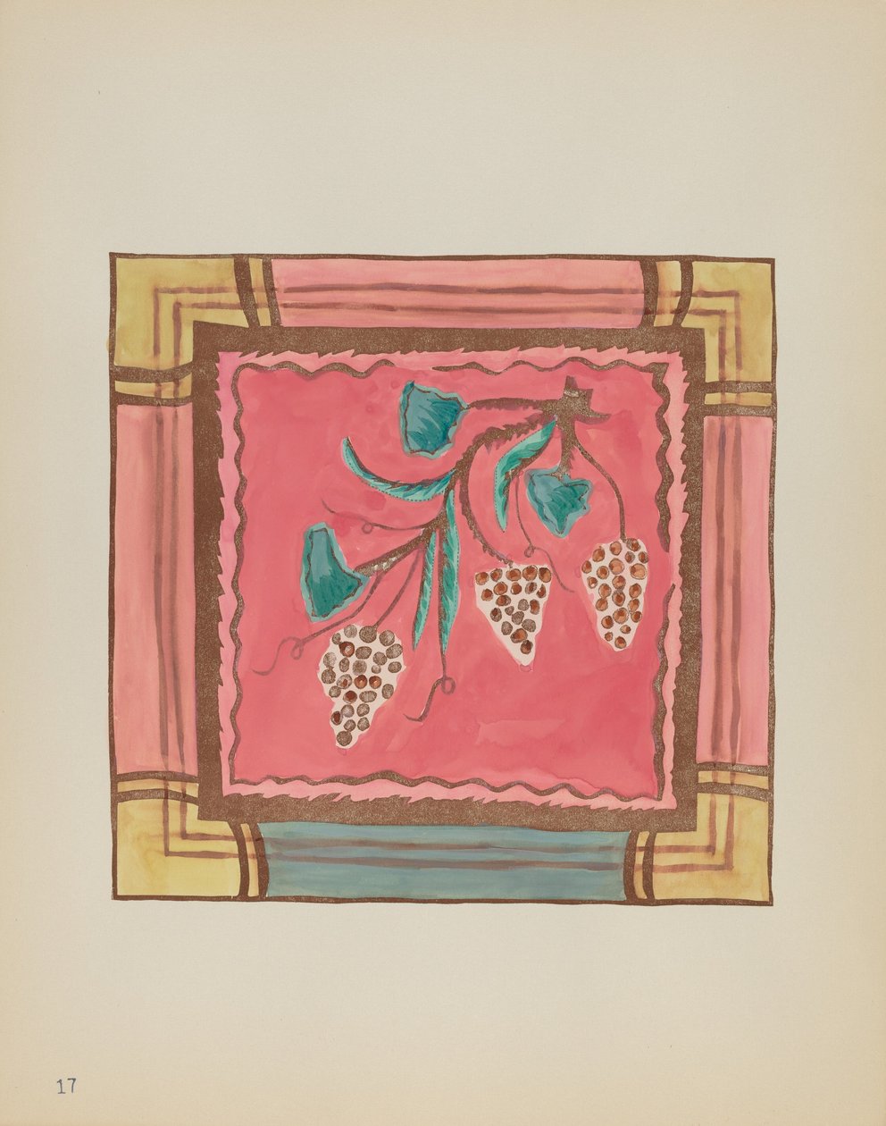 Plade 17: Druer, alterpanel: Fra porteføljen "Spanish Colonial Designs of New Mexico" af American 20th Century
