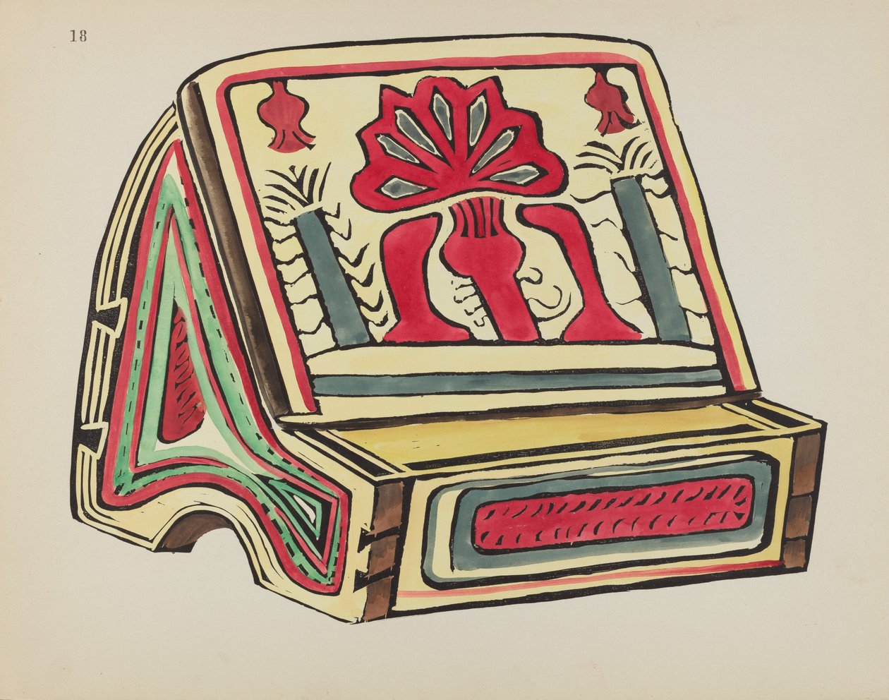 Plade 18: Læsestand: Fra porteføljen "Spanske koloniale designs i New Mexico" af American 20th Century