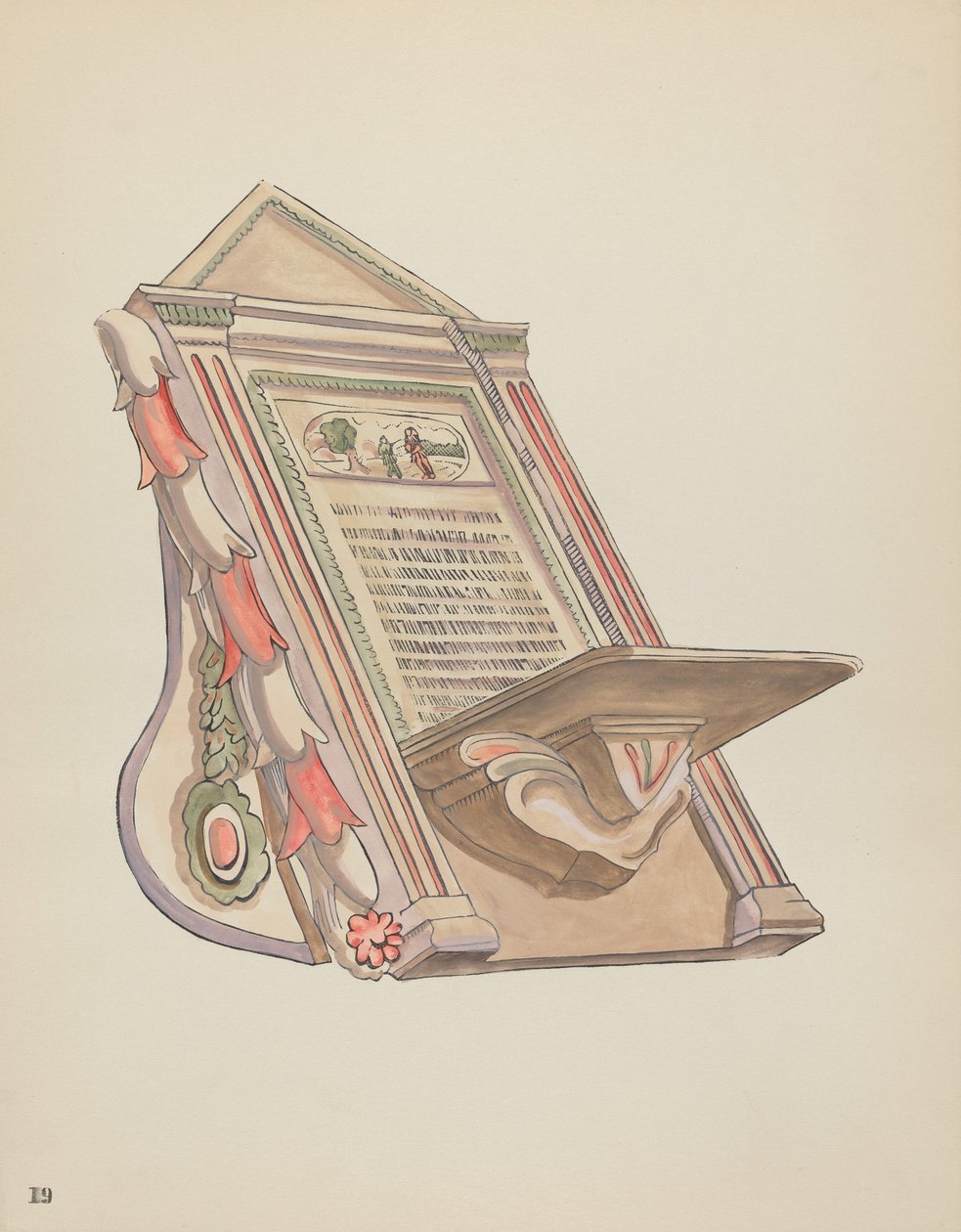 Plade 19: Læsestand: Fra porteføljen "Spanish Colonial Designs of New Mexico" af American 20th Century
