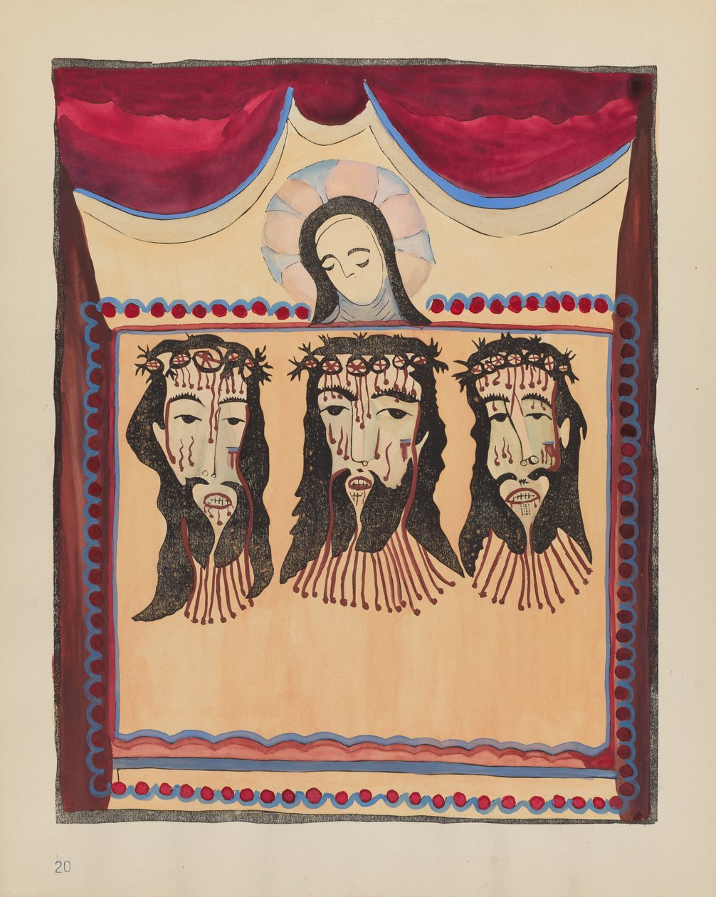 Plade 20 (variant): Saint Veronica: Fra porteføljen "Spanish Colonial Designs of New Mexico" af American 20th Century