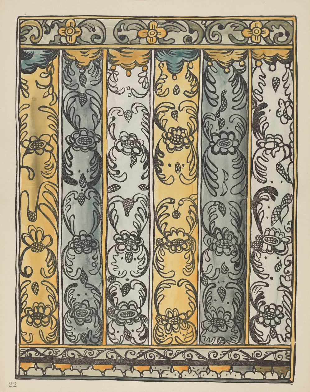 Plade 22: Vægdekoration: Fra porteføljen "Spanish Colonial Designs of New Mexico" af American 20th Century
