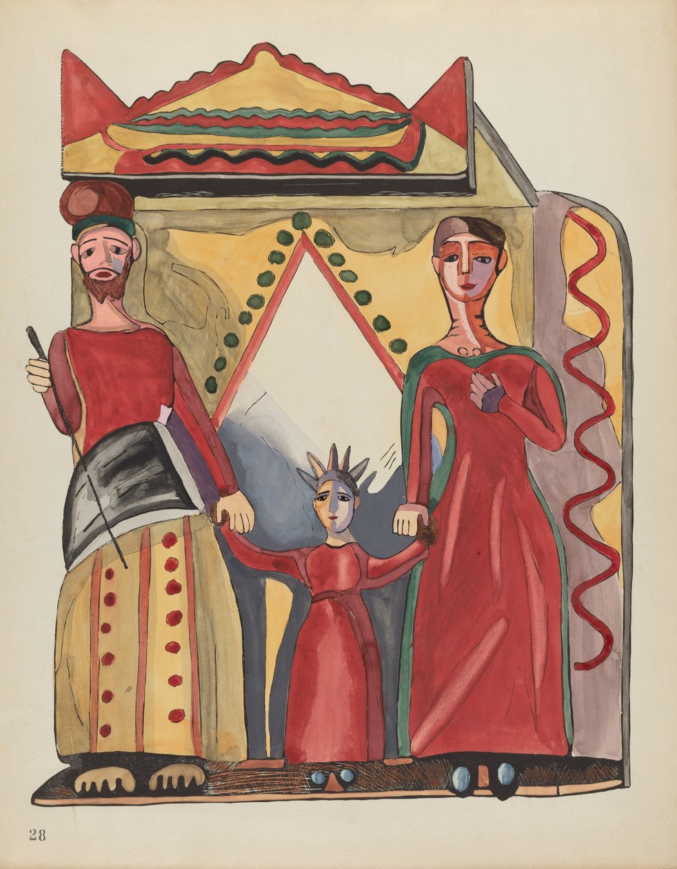 Plade 28: Den hellige familie: Fra porteføljen "Spanske koloniale designs i New Mexico" af American 20th Century