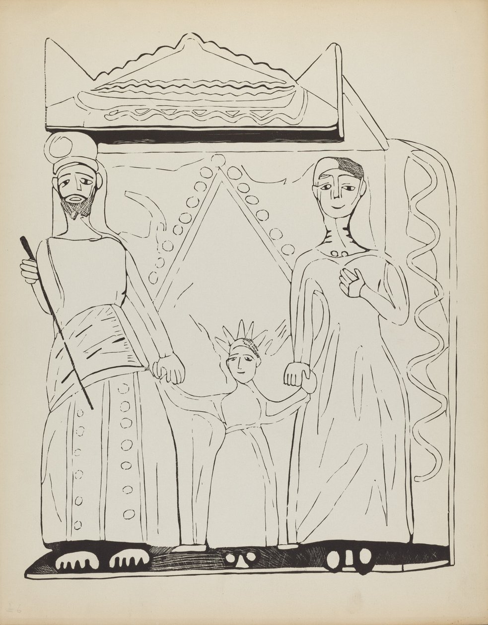 Plade 28: Den hellige familie: Fra porteføljen "Spanske koloniale designs i New Mexico" af American 20th Century
