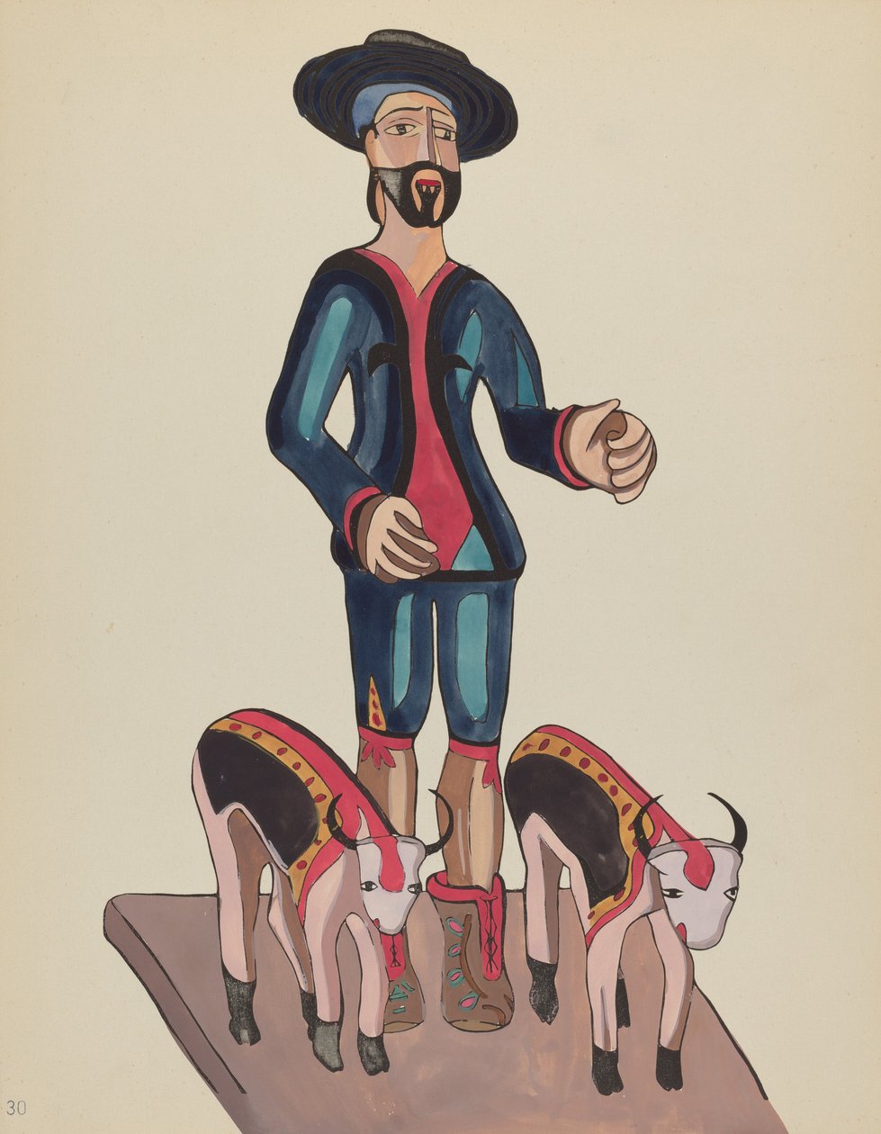Plade 30: Saint Isidore: Fra porteføljen "Spanish Colonial Designs of New Mexico" af American 20th Century