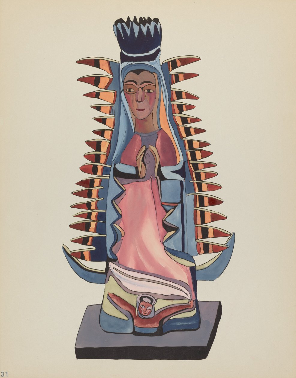 Plade 31: Our Lady of Guadalupe": Fra porteføljen "Spanske koloniale designs i New Mexico" af American 20th Century